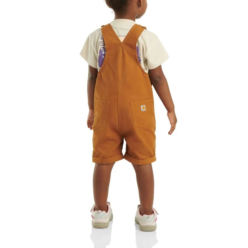 Girls' Canvas Ruffle Front Shortall (Baby/Toddler)