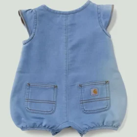 Girls’ Short Sleeve Denim Henley Romper (Baby)