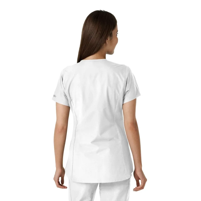 Women's Force Essentials Notch Neck Tunic Knit Panel Scrub Top