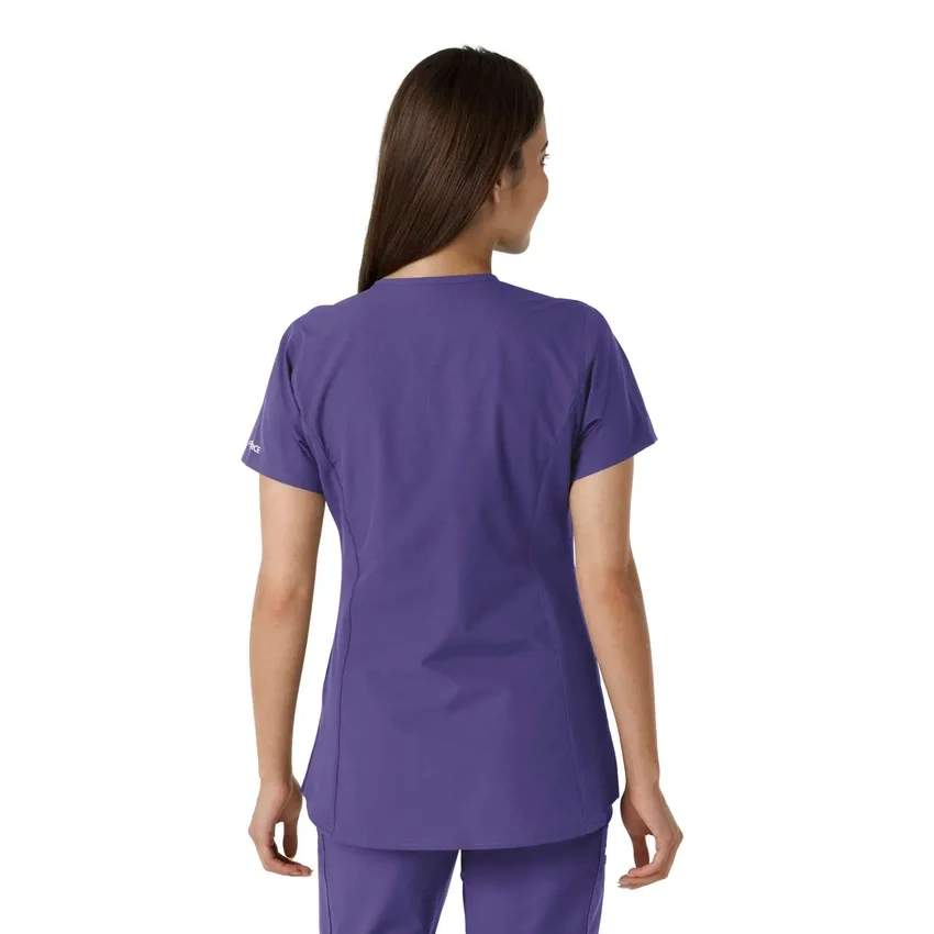 Women's Force Essentials Notch Neck Tunic Knit Panel Scrub Top