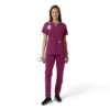 Women's Force Essentials Notch Neck Tunic Knit Panel Scrub Top