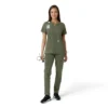 Women's Force Essentials Notch Neck Tunic Knit Panel Scrub Top