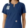 Women's Force Essentials Notch Neck Tunic Knit Panel Scrub Top