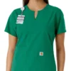 Women's Force Essentials Notch Neck Tunic Knit Panel Scrub Top