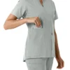 Women's Force Essentials Notch Neck Tunic Knit Panel Scrub Top