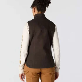 Women’s Washed Duck Sherpa-Lined Mock Neck Vest