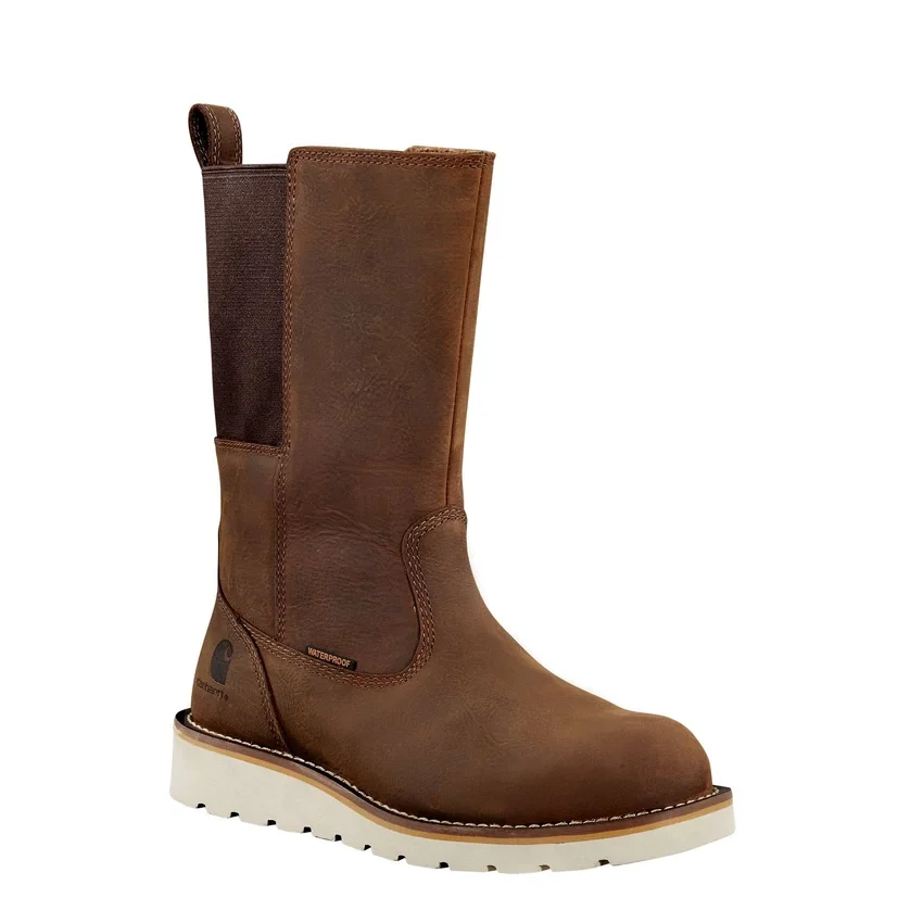 Women's Waterproof 10" Steel Toe Wellington Wedge Boot